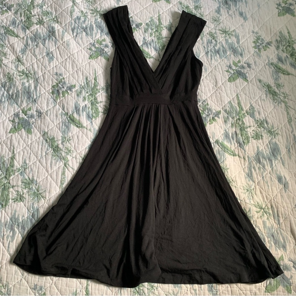 TART Black Modal LBD Fit Flare Dress Pleated XS